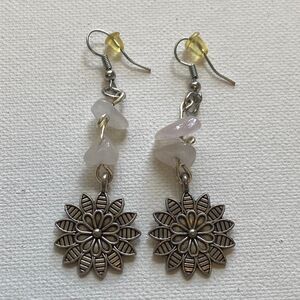 Crystal Flower Dangle Earrings
